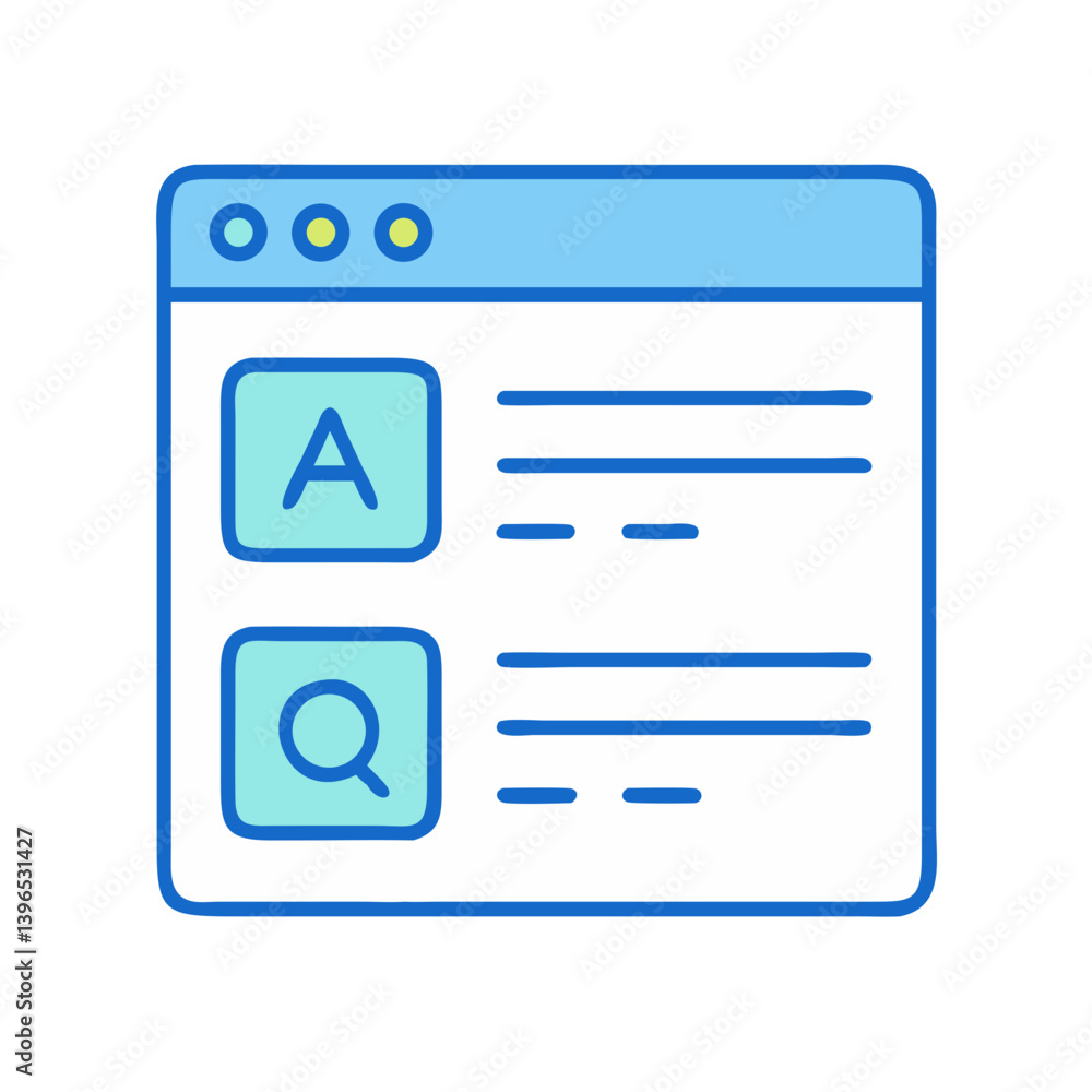 Fototapeta premium FAQ Interface with Q&A Blocks Icon Design