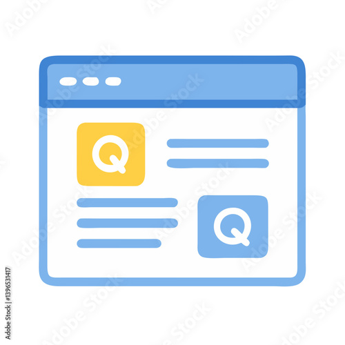 FAQ Interface with Q&A Blocks Icon Design