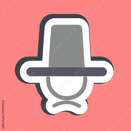 Sticker hat. South Korea elements. Good for prints, posters, logo, advertisement, infographics, etc.