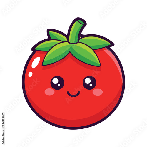 red tomato with green leaf