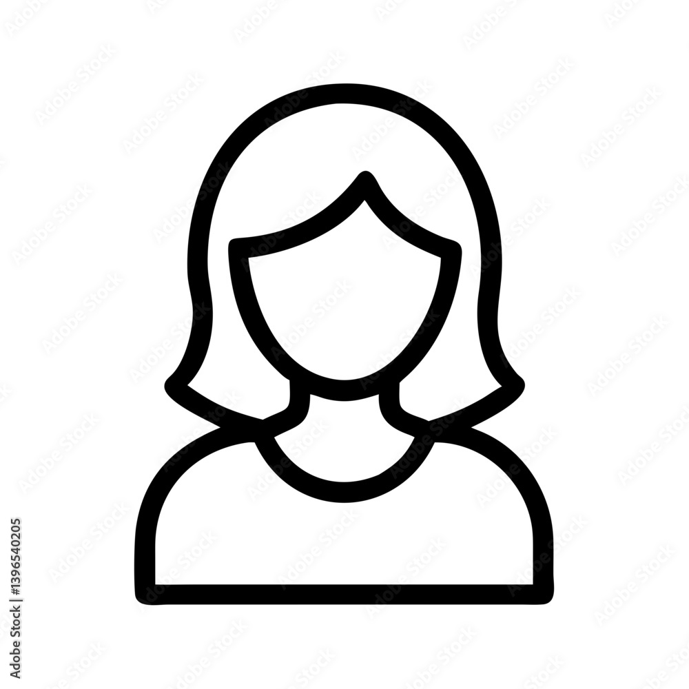 Female Avatar Profile Outline Icon Design Female Avatar Profile Outline Icon Design