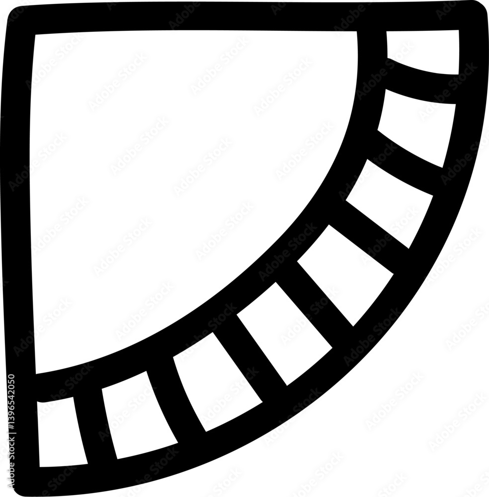 Fototapeta premium Bold Outline Quarter Circle