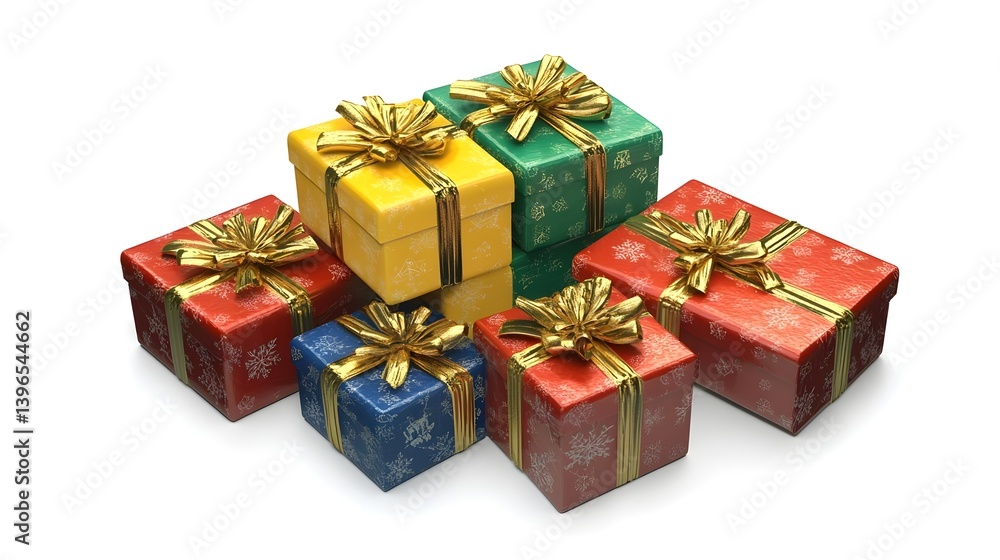 Fototapeta premium Colorful Gift Boxes Stacked Elegantly for Special Occasions