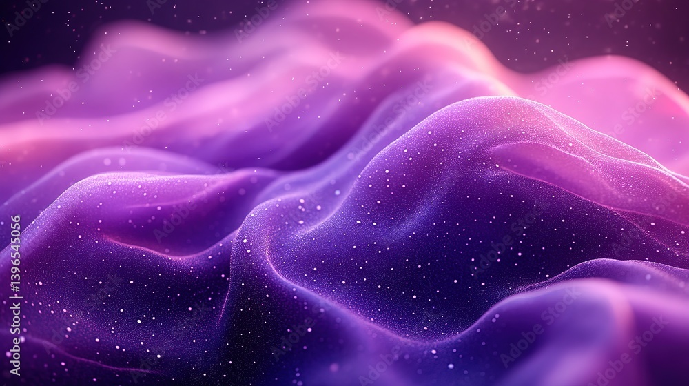 Obraz premium Gradient waves of purple and pink with bokeh lights create an abstract background