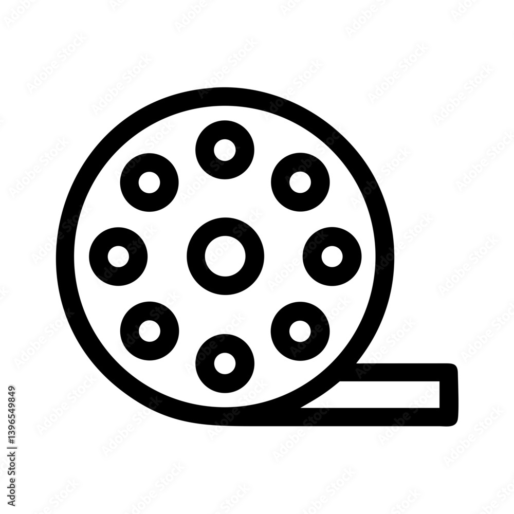 Film Reel with Perforated Edge Icon Design Film Reel with Perforated Edge Icon Design