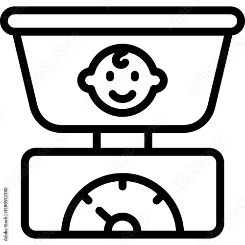 baby weight icon illustration design with outline