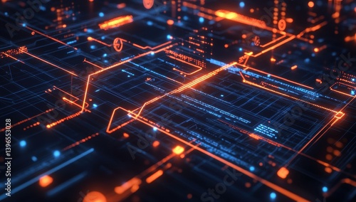 Wallpaper Mural Abstract digital circuit network Torontodigital.ca