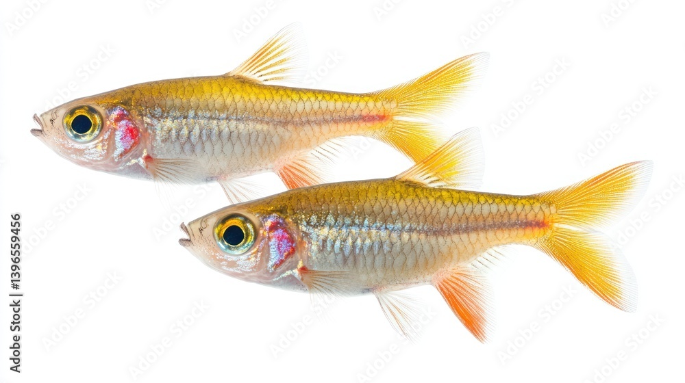 Two Golden Fish Swimming Close Up Two Golden Fish Swimming Close Up