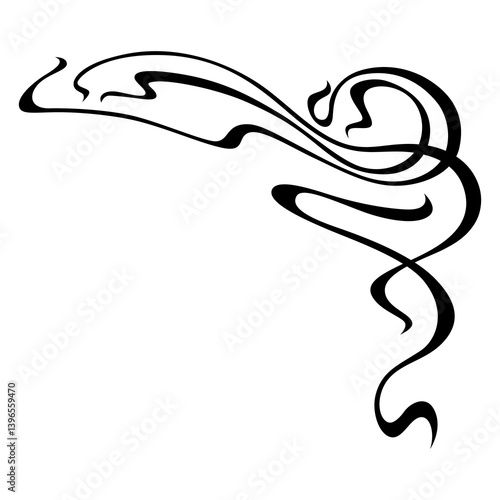 Corner in art nouveau style. Decorative curl element.
