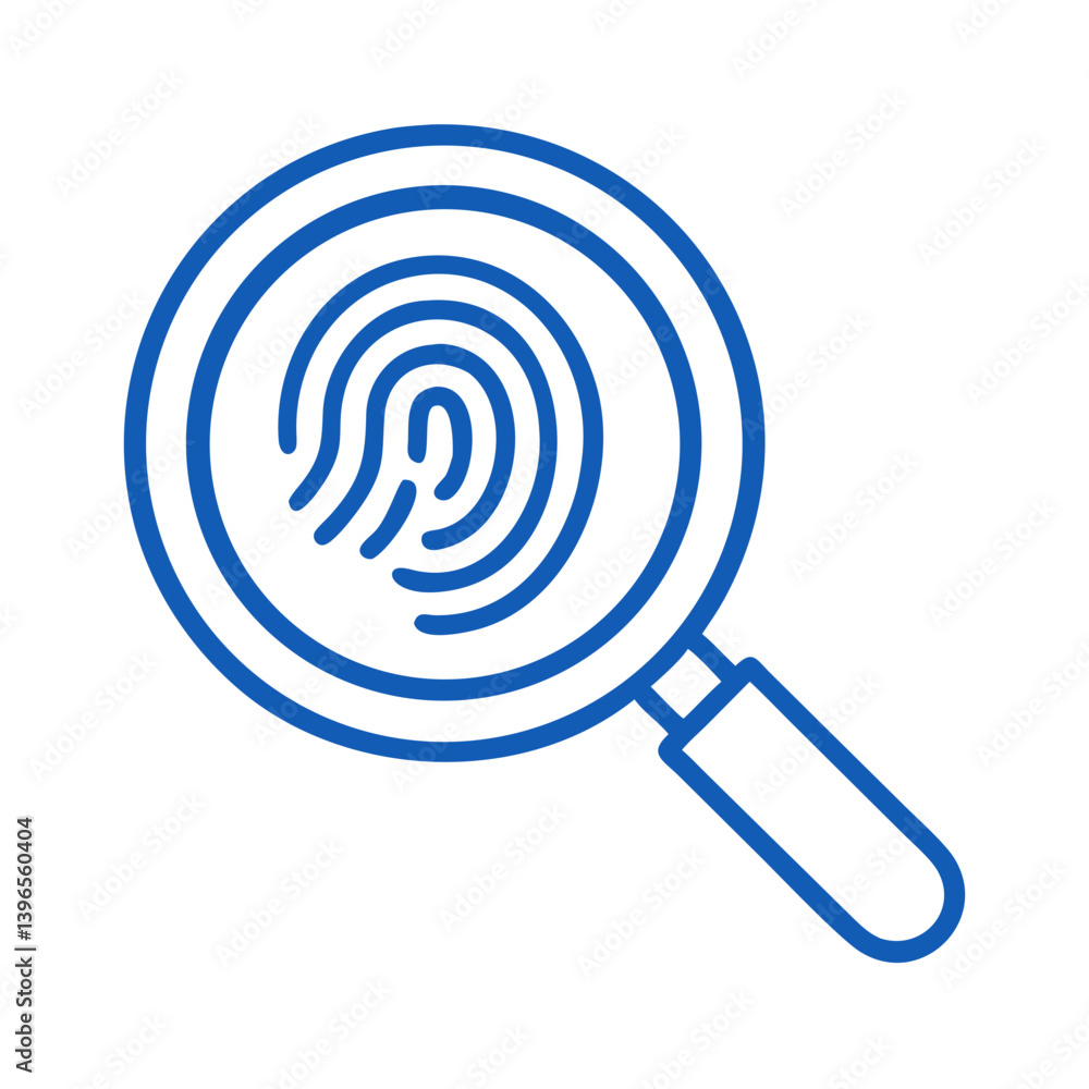 Fingerprint Inside Magnifying Glass Icon Design Fingerprint Inside Magnifying Glass Icon Design