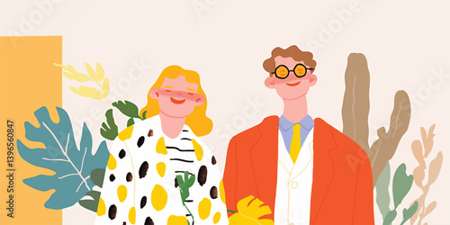 A stylish couple, radiating...