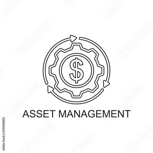 asset management outline icon , business outline icon