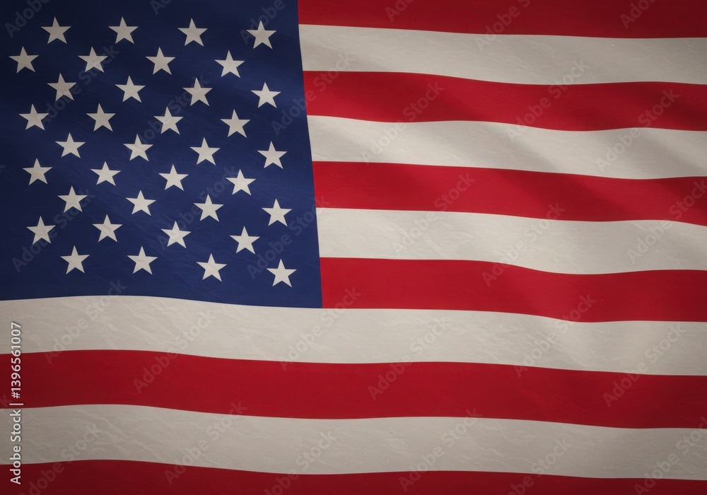 Close up view of the american flag with stars and stripes waving gently in the breeze outdoors Close up view of the american flag with stars and stripes waving gently in the breeze outdoors