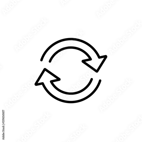Circular arrows symbolizing refresh and exchange in minimal style  