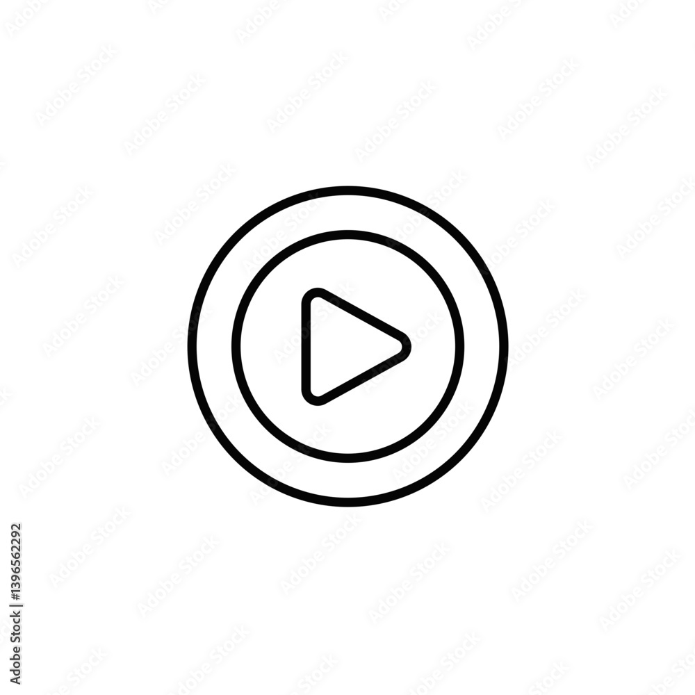 Play Button Icon Design on Minimalist Background Play Button Icon Design on Minimalist Background
