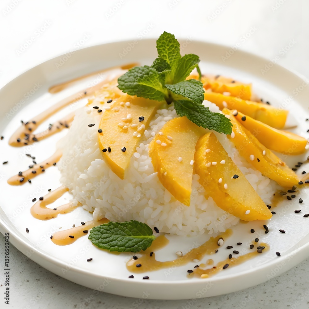 Mango Sticky Rice with Coconut Sauce Mango Sticky Rice with Coconut Sauce