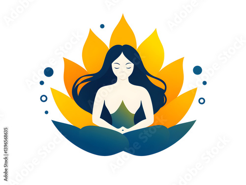Wallpaper Mural Woman meditating in lotus symbol of peace Torontodigital.ca