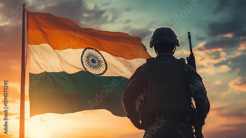 KargilVijay diwas , Kargil Victory Day of indian Army , with an Indian Flag