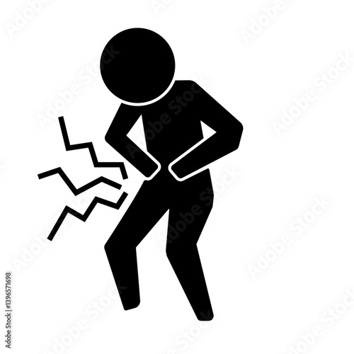 お腹を壊した人・腹痛・病気・食中毒のピクトグラム