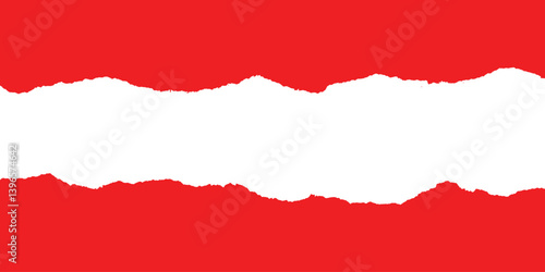 Abstract torn paper red color ripped paper background poster banner, design vector file