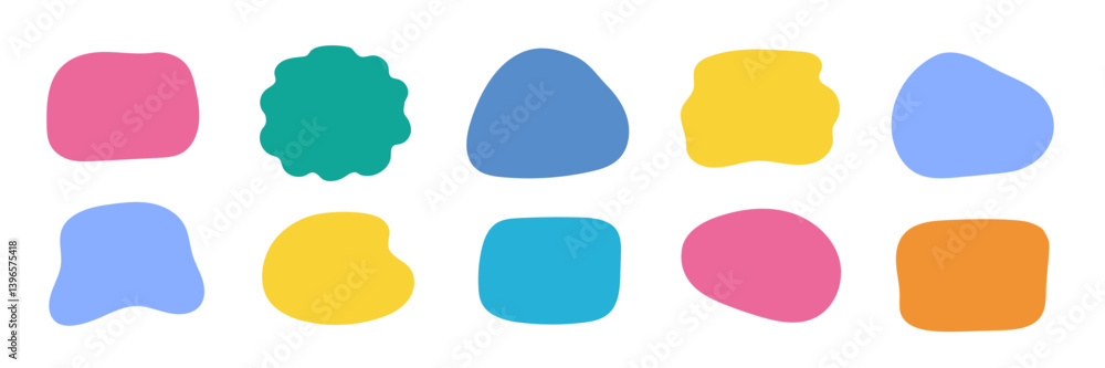Organic shape round form set. Liquid organic blob curve background abstract shape frame. Doodle abstract liquid blob, wavy different form. Soft round oval pattern background. Vector illustration Organic shape round form set. Liquid organic blob curve background abstract shape frame. Doodle abstract liquid blob, wavy different form. Soft round oval pattern background. Vector illustration