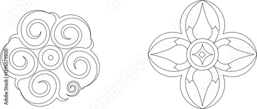 silhouette design vector illustration sketch pattern ornament decoration wall decoration mandala rosette abstract modern natural floral classic vintage