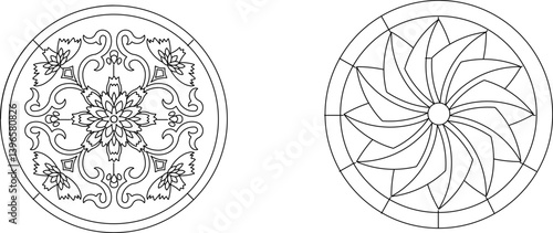 silhouette design vector illustration sketch pattern ornament decoration wall decoration mandala rosette abstract modern natural floral classic vintage