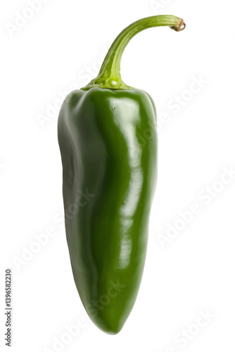 fresh green jalapeno pepper isolated on white background