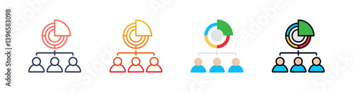 Segmentation Multi Style Icon Set Vector 