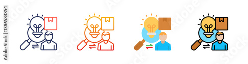 Differentiation Multi Style Icon Set Vector 