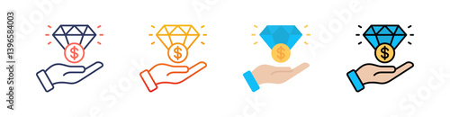 Value Proposition Multi Style Icon Set Vector 