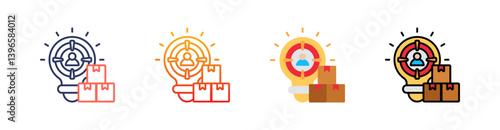 Buyer Persona Multi Style Icon Set Vector 