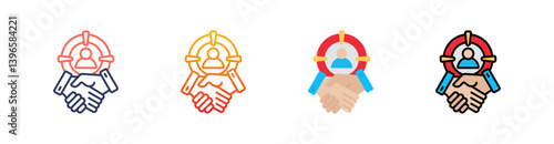 Target Market Multi Style Icon Set Vector 