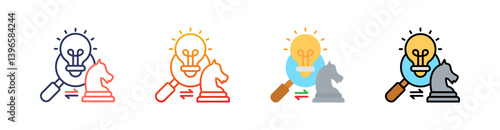 Differentiation Multi Style Icon Set Vector 