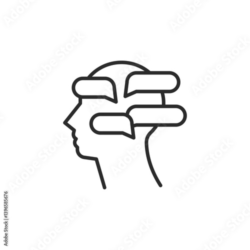 Schizophrenia icon illustrating a human head with puzzle pieces, representing the intricate and complex nature of the human brain and the challenges of understanding health. Vector illustration