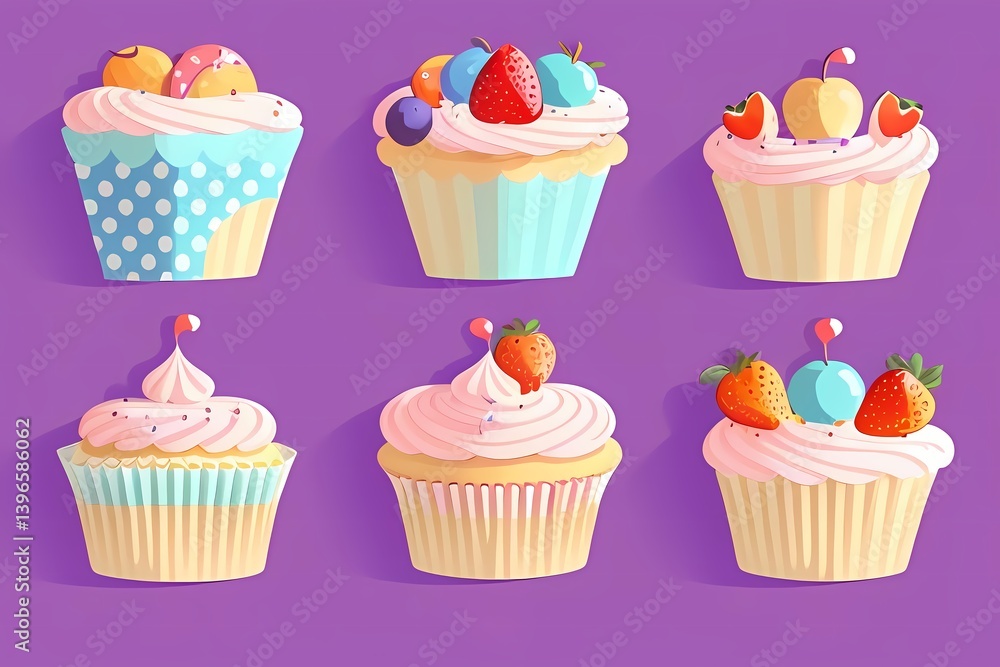 set of cupcakes set of cupcakes