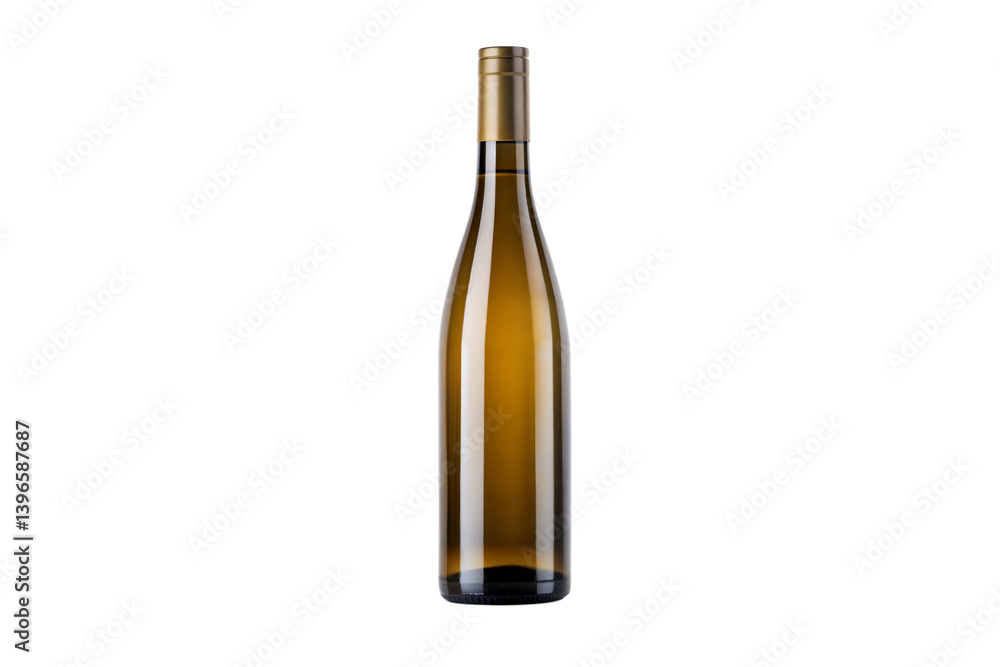 Green Wine Bottle on Black Background