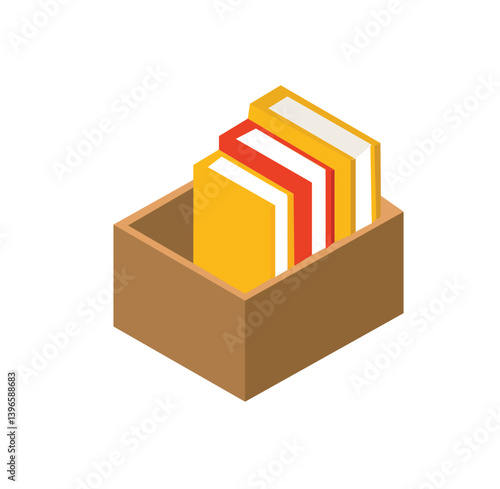 Vector icon book and box