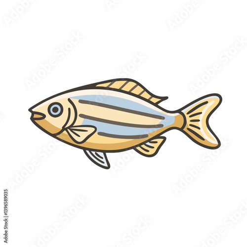 zebra danio fish icon, zebra danio fish vector illustration-simple illustration of zebra danio fish, perfect for zebra danio fish logos and icons