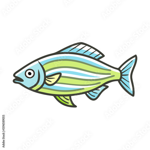 zebra danio fish icon, zebra danio fish vector illustration-simple illustration of zebra danio fish, perfect for zebra danio fish logos and icons