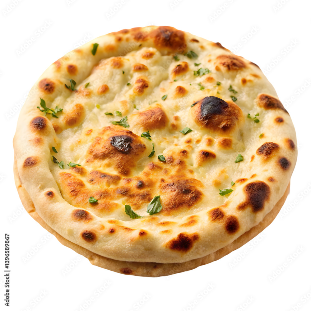 North Indian Amritsari Kulcha On White North Indian Amritsari Kulcha On White
