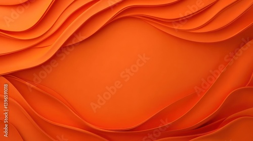Abstract Orange Waves: A Vibrant 3D Render