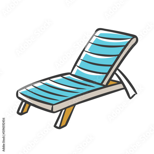 sun lounger icon, sun lounger vector illustration-simple illustration of sun lounger, perfect for sun lounger logos and icons