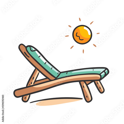 sun lounger icon, sun lounger vector illustration-simple illustration of sun lounger, perfect for sun lounger logos and icons