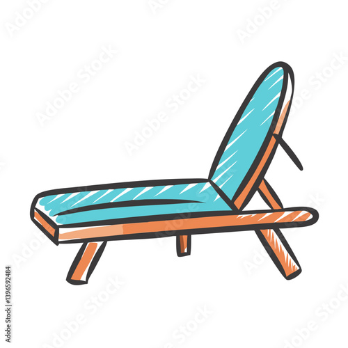 sun lounger icon, sun lounger vector illustration-simple illustration of sun lounger, perfect for sun lounger logos and icons
