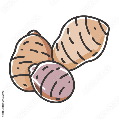 taro root icon, taro root vector illustration-simple illustration of taro root, perfect for taro root logos and icons