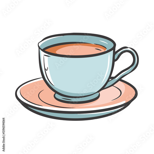 tea cup with saucer icon, tea cup with saucer vector illustration-simple illustration of tea cup with saucer, perfect for tea cup with saucer logos and icons