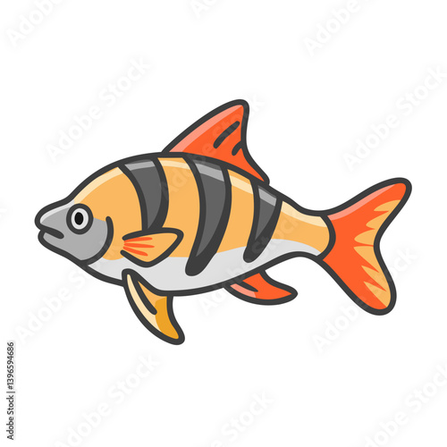 tiger barb fish icon, tiger barb fish vector illustration-simple illustration of tiger barb fish, perfect for tiger barb fish logos and icons