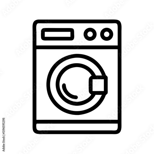 Front Load Washer for Clothes Cleaning Icon Design