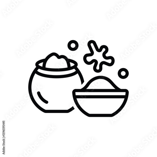 Black line icon for holi powder